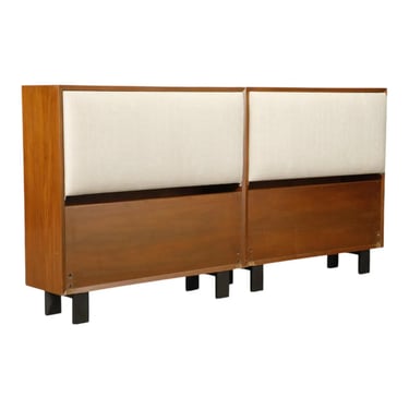 George Nelson for Herman Miller Twin Headboards w Hidden Storage, 1950s, Signed 