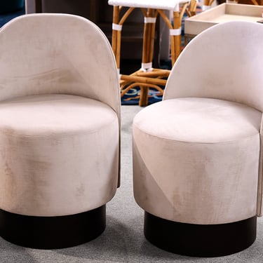 Pair of Mitchell Gold + Bob Williams 'Marguax' Swivel Chairs