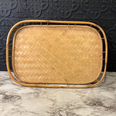 Vintage Bamboo Serving Tray