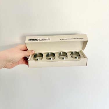 Set Of 4 Stelton Denmark napkin rings Design by Svend Jensen 1980s 