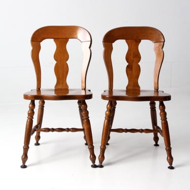 mid-century splat back dining chairs pair 