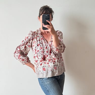 ULLA JOHNSON Azalea Floral Blouse