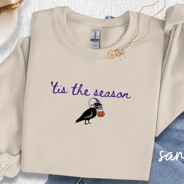 Baltimore Football Crewneck, Ravens Halloween Apparel, Tis the Season Football Shirt, Sunday Funday Shirt, Tailgate Sweatshirt, Gift for Her by CloudArt