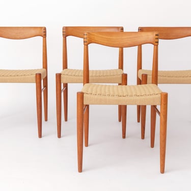 Set of 4 H.W. Small Teak Dining Chairs for Bramin, Danish Mid-Century Modern, 1960s–70s 