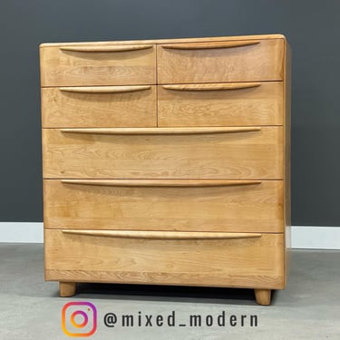 Refinished Tall Solid Maple Encore Dresser by Heywood Wakefield 