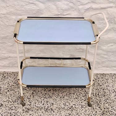 Bar Cart Trolley in Blue by Ico and Luisa Parisi for MB Italia | Italian Mid-Century Modern | 1960s 