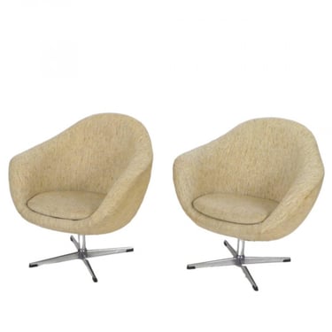 Pair of Carl Eric Klote Swivel Lounge Chairs