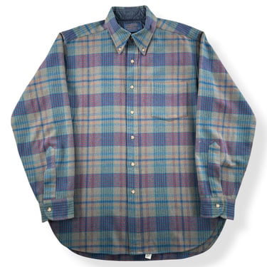 Vintage Pendleton Blue Plaid Flannel SZ M