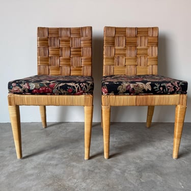Vintage Coastal Organic John Hutton for Donghia “Block Island Collection” Dining Chairs – A Pair 