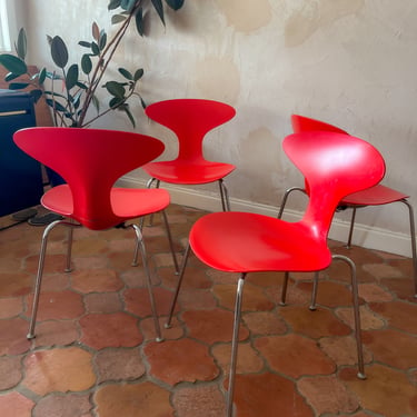 Red Bernhardt Chrome Chairs (Set of 4)