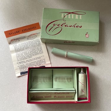 Vintage 1950s Eyelure Complete Unused False Eyelash Set | Makeup, Boudoir, Prop, Mid Century, Glamoure, Old Hollywood, Retro, Rare, Like New 