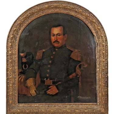 Antique Oil Painting, 1754, Portrait of French Indian General, 18th C, 1700s!