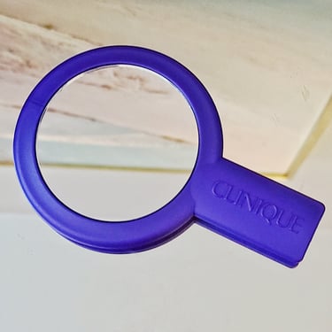 Vintage CliniquevDouble Sided Purple Mirror - Travel Mirror Compact 80s / 90s Girls Room Vanity 