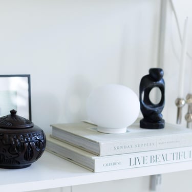 2003 Flos Mini Glo-Ball Table Lamp by Jasper Morrison Opal Glass Modern Design 