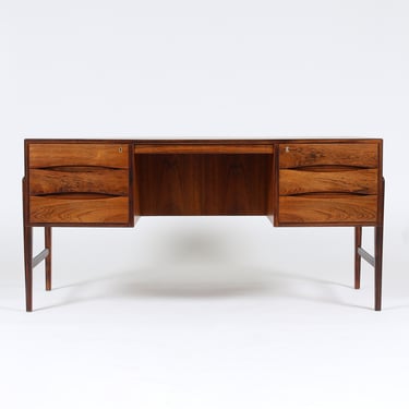 1960s Danish Modern Rosewood Executive Desk with Bookshelf by Chr. Moller. MCM 