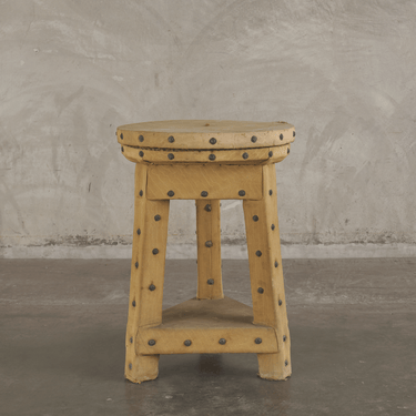GEORGE III TRI-LEG CANVAS COVERED SCULPTURE STAND, BRITAIN, c1820