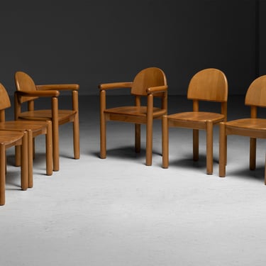 Set of (8) Pine Dining Chairs