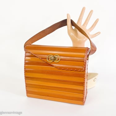 1950s Bamboo Purse | Natural Bamboo from Japan 