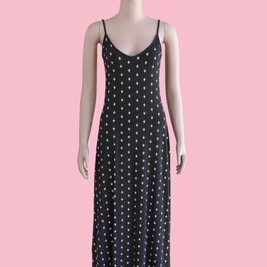 Floral Summer Maxi Dress Size Medium Long Black Tank Dress Sleeveless Boho Dress Spaghetti Strap Dress Casual Flowy Dress V neck Dress 