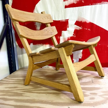 Pair of Dittmann & Co Brutalist Fireplace Oak Danish Modern Chairs 