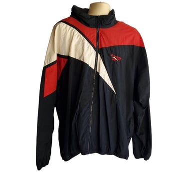 VTG Golf Windbreaker Reebok Men's XL Track Jacket Shell Red Blue Running Sailing 