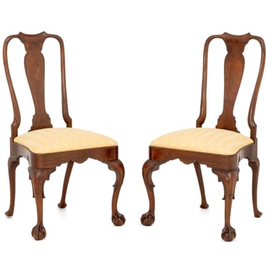 Pair of Kindel George II Style Mahogany Side Chairs