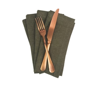 Forest Green Linen Napkins 