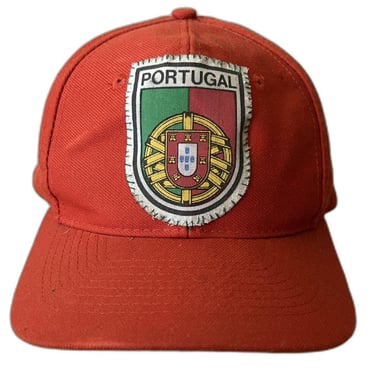 OOAK Deadstock 1980s Vintage Adjustable Portugal Flag Baseball Trucker Hat Cap 