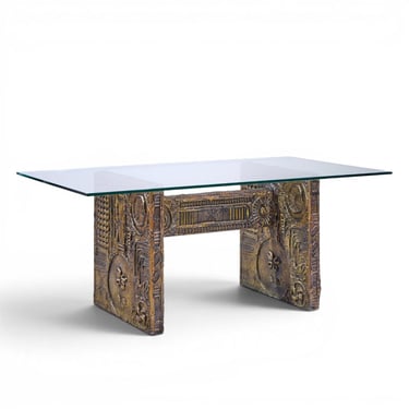 Adrian Pearsall for Craft Associates Mid Century Brutalist Glass Top Dining Table - mcm 