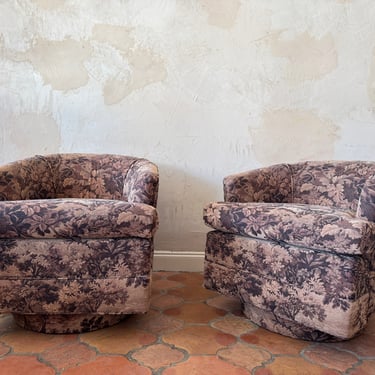 Tapestry Vintage Swivel Chairs