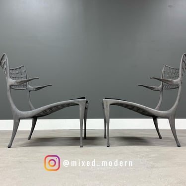 Dan Johnson Gazzelle Sol Y Luna Patio Lounge Chairs - A Pair 