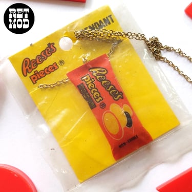 Pop Art Vintage 70s 80s Reeces Pieces Candy Pop Culture Deadstock Necklace 