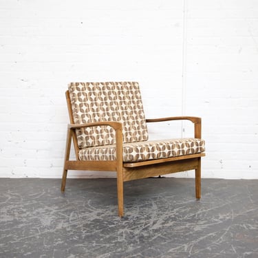 Vintage MCM Yugoslavian beach wood lounge chair w/ new upholstery | Free delivery in NYC and Hudson Valley areas 