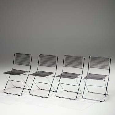 Set of 4 Adjustable Chairs by De Marco & Rebolini for Robots, Italy, 1970s 
