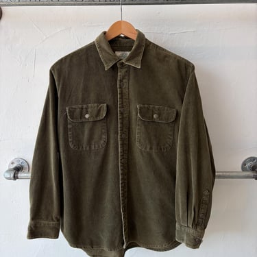 Vintage Red Head Cotton Two Pocket Corduroy Green Button Up Shirt Large 