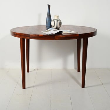 Danish Round Rosewood Extendable Dining Table, 1950s/60s Mid-Century Modern 