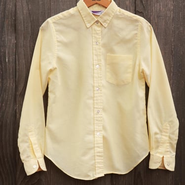 Vintage 80s 90s Honors Brand Butter Yellow Button Down Shirt 