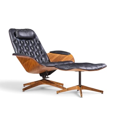 George Mulhauser for Plycraft Mr Chair Mid Century Lounge Chair and Ottoman - mcm 
