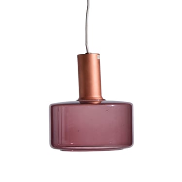 Tapio Wirkkala for Idman Finnish Glass Pendant Light - Cranberry - mcm 