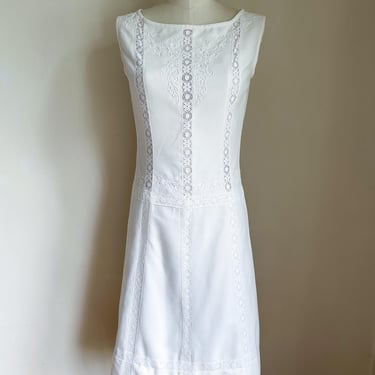 Vintage 1950s White Lace Dress / XS 