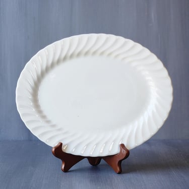 Johnson Bros Regency oval serving platter swirl design with scalloped edges 11 3/4