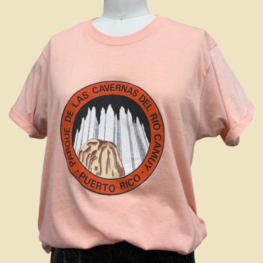 Vintage Puerto Rico novelty Travel T-Shirt 1990s Retro Unisex Size Large + Parque De Las Cavernas Del Rio Camuy + Camuy River Caverns 