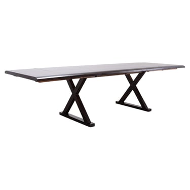 Christian Liaigre Style Ebony Oak Courier Dining Table 9.5 Ft