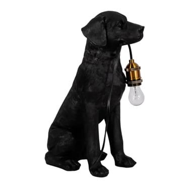 Dog Holding Lightbulb Table Lamp