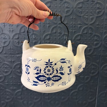 Blue and White Ceramic Teapot no Lid