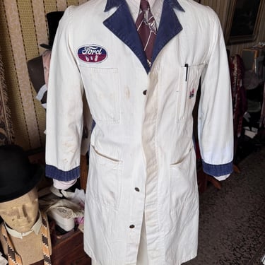 Vintage 1940s Mens Big Ben Ford Chore Car Coat Workwear - Size 36 Short Small 