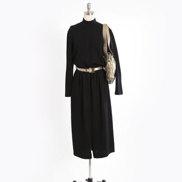 St. John knit dress | Vintage 90s Black St. John long sleeve dress 