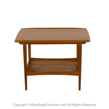 Danish Modern Teak Side Table Lower Shelf attributed to Moreddi 1960s