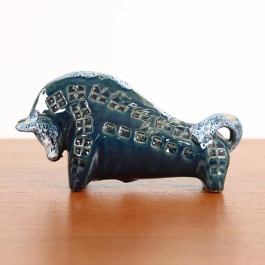 Mid Century Modern Italian Ceramic Bull. Like Bitossi, Aldo Londi. MCM 
