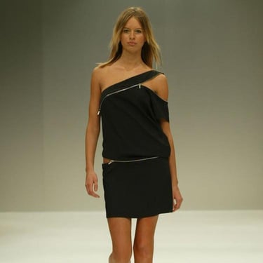 2003 Jil Sander Zippered One Shoulder Dress 